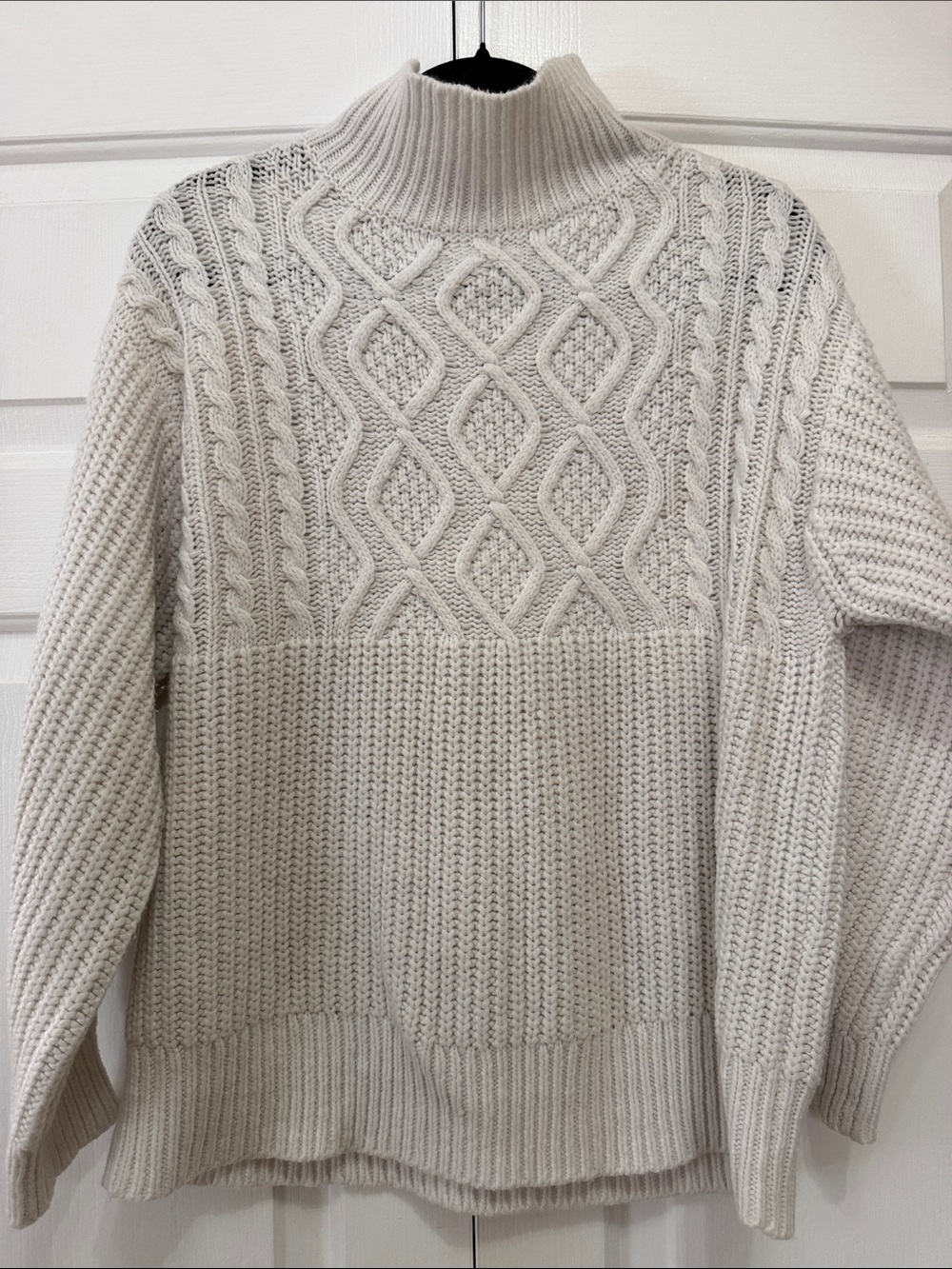 a new day Cream Cable Mock Turtleneck Sweater